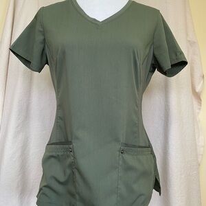 Healing Hands Olive Green Women's Scrub Top